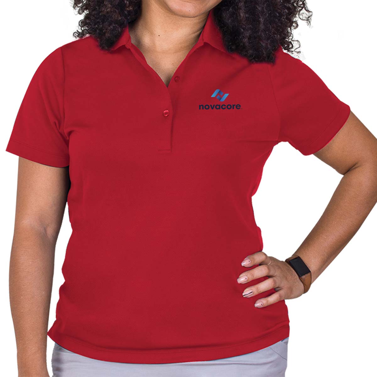 Ladies' Polyester Mesh Polo - Image 3