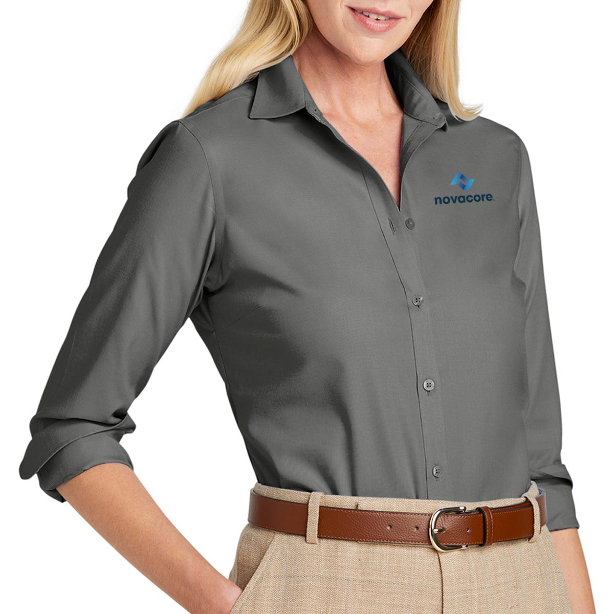 Brooks Brothers® Ladies' Wrinkle-Free Stretch Nailhead Shirt - Image 3