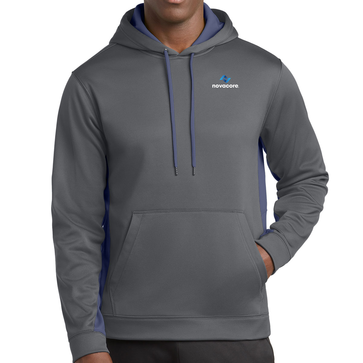 Alternative view of Sport-Tek® Sport-Wick® Fleece Colorblock Hooded Pullover