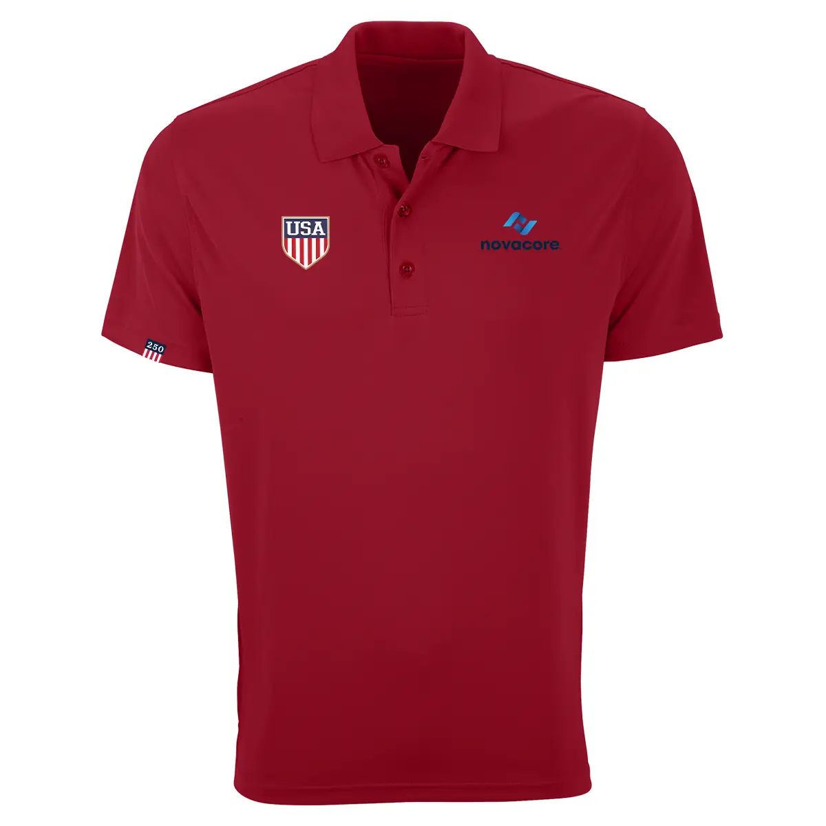 Alternative view of USA Men's Omega Solid Mesh Tech Polo