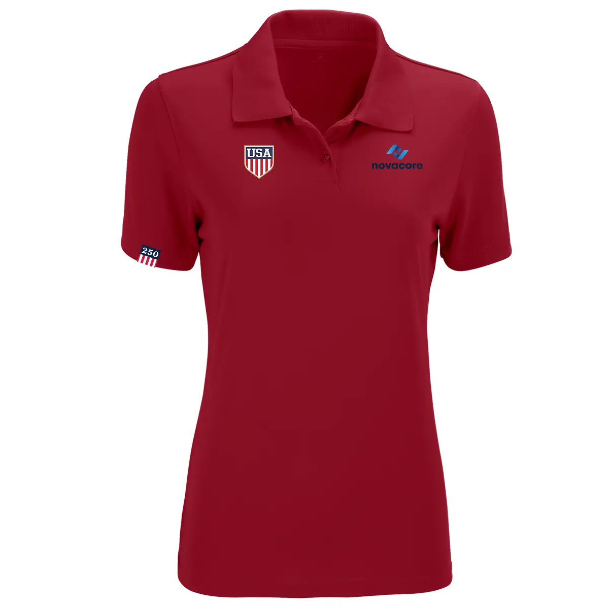 USA Women's Vansport Omega Solid Mesh Tech Polo - Image 4